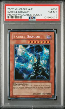 2002 YU-GI-OH! JPN PROMO VALUABLE BOOK 5-ASIAN-ENGLISH #003 BARREL DRAGON PSA 8 - Image 1