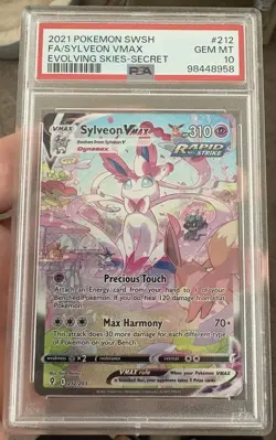 Pokemon Evolving Skies Sylveon VMAX 212 Full Art Secret Rare Card, PSA 10 - Image 5