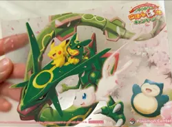 Rayquaza Snorlax Mew Pokemon Center Tokyo Clear Card Japanese from JP F/S rare - Image 1
