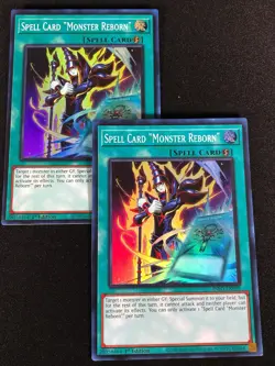 Yugioh Spellbook Card "Monster Reborn" INFO-EN099 1st Super x2 (NM) - Image 1