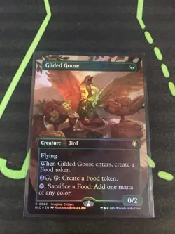 MTG Magic The Gathering Gilded Goose Foil Borderless Green Commander - Image 1