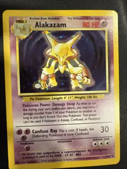 Pokemon TCG Alakazam 1/102 Base Set Unlimited Holo Rare Vintage WOTC - Image 1
