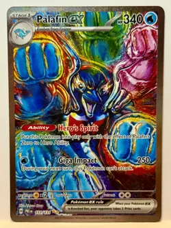 2025 POKEMON PRISMATIC EVOLUTION PALAFIN EX SPECIAL ILLUSTRATION RARE #151/131 - Image 1