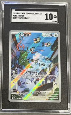 2024 POKEMON TEF EN-TEMPORAL FORCES ILLUSTRATION RARE 181 CHATOT SGC Gem Mnt 10 - Image 1