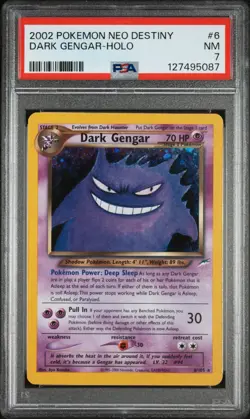 2002 Pokemon Neo Destiny Dark Gengar Holo #6- Vintage WOTC PSA 7 JUST GRADED - Image 1