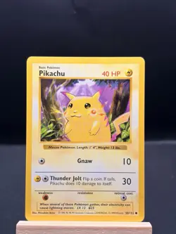Pokemon Pikachu (Red Cheeks) 58/102 Base Set (Shadowless) Regular - Image 3
