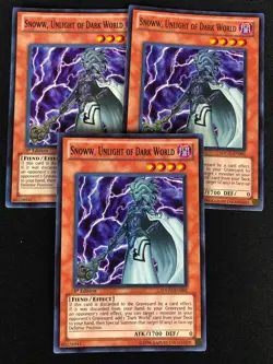 YUGIOH SNOWW UNLIGHT OF DARK WORLD SDGU-EN002 1ST SUPER X3 (LP) - Image 1