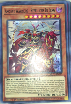 Yugioh Ancient Warriors - Rebellious Lu Feng BLVO-EN025 Trading Card Game TCG - Image 1
