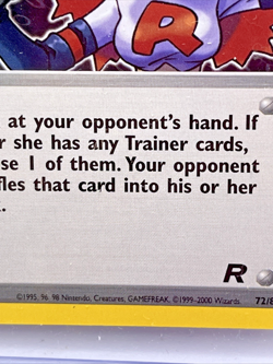 Pokemon Rocket's Sneak Attack 72/82 Team Rocket Rare Card - Image 4