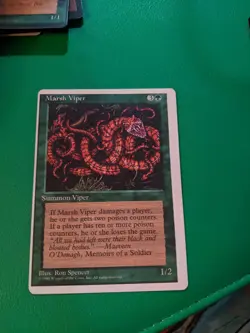 Marsh Viper MTG Core Set 4th Edition off center miscut misprint error - Image 1