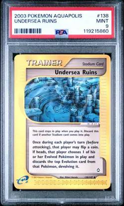 2003 POKEMON AQUAPOLIS #138 UNDERSEA RUINS PSA 9 - Image 1