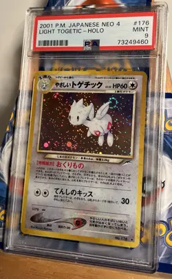 Pokemon Light Togetic Lumineux 2001 Japanese Neo 4 Destiny PSA 9 SWIRL PCA Holo - Image 1