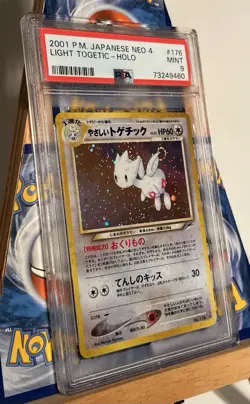 Pokemon Light Togetic Lumineux 2001 Japanese Neo 4 Destiny PSA 9 SWIRL PCA Holo - Image 2