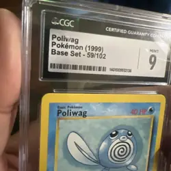 Pokemon CGC 9 Mint Poliwag 59/102 Base Set Unlimited - Image 3