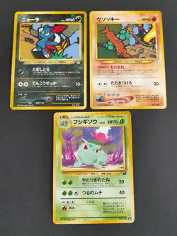 3 pokemon cards lot Ivysaur 1999 Intro Pack Sneasel #215 Neo 3 Premium eb155 - Image 1