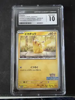 Illustration Contest Pikachu #242/SV-P Pokemon Japanese Promo Grade 10 GEM MINT - Image 1
