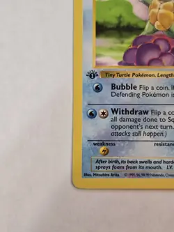 SQUIRTLE Pokemon Card - WOTC - 1st Edition - Base Set - Shadowless 63/102 MP - Image 3