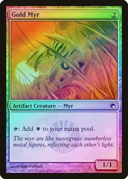 Gold Myr FOIL Scars of Mirrodin PLD Artifact Common MAGIC MTG CARD ABUGames - Image 1