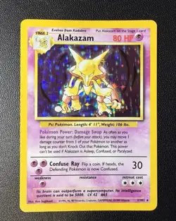 Pokemon TCG Alakazam Holo Rare Card 1/102 Base Set 1999 Unlimited - Image 1