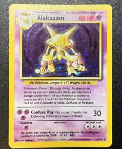 Pokemon TCG Alakazam Holo Rare Card 1/102 Base Set 1999 Unlimited - Image 3