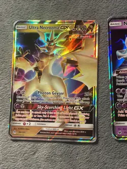 Ultra Necrozma GX 95/131 & Nihilego GX 49/111 Pokemon Cards HP Full Art Holo￼ - Image 3