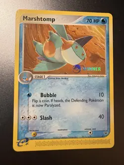 Pokemon Marshtomp 011 E-League Winner Black Star Promo Card Winner Stamp - Image 4