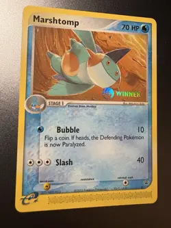 Pokemon Marshtomp 011 E-League Winner Black Star Promo Card Winner Stamp - Image 5
