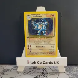 Machamp 8/102 Base Set 4th Print 1999-2000 Holo Rare Pokemon Card WOTC MP-LP - Image 1