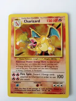 1999 Pokemon Charizard 4/102 Unlimited Base Set Holo WOTC Rare Card - Image 1