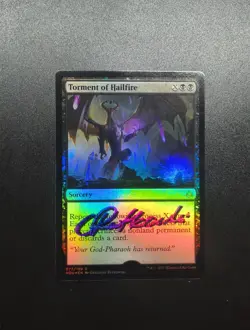 MTG Artist Proof Signed Torment of Hailfire Hour of Devastation Foil - Image 1