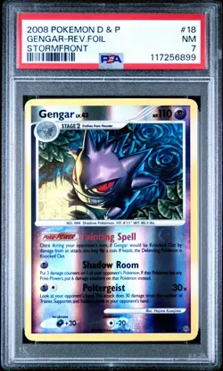 2008 POKEMON DP STORMFRONT GENGAR #18 REVERSE FOIL PSA 7 NM #117256899 - Image 1
