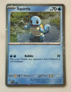 Pokemon 151 Squirtle SVP 048 Cosmos Holo SWIRL Black Star Promo - NM/Mint - Image 1
