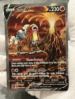 Pokemon TCG Entei V GG36/GG70 Crown Zenith Galarian Gallery Full Art DMG - Image 3