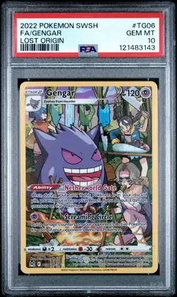 2022 POKEMON SWORD & SHIELD LOST ORIGIN #TG06 FULL ART/GENGAR PSA 10 - Image 1