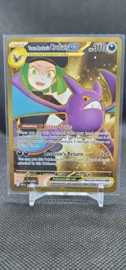 2025 Pokemon Destined Rivals Team Rocket's Crobat EX Hyper Rare 242/182 - Image 1