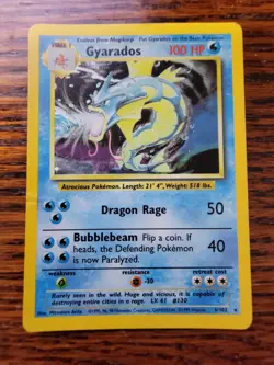 PL! Gyarados 6/102 Base Set Unlimited Holo Rare Pokemon Card WOTC - Image 1