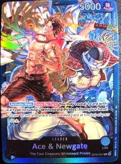 Ace & Newgate ST22-001 ONE PIECE Tcg Card Game NM Blue Leader - Image 1