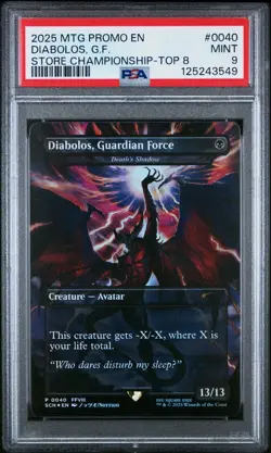 PSA 9 MTG Final Fantasy DIABOLOS GUARDIAN FORCE (Death's Shadow) FOIL PROMO - Image 1