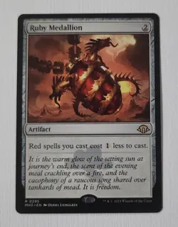 Magic The Gathering: MTG Ruby Medallion - Artifact NF (MH3) Rare 0295 - Image 1