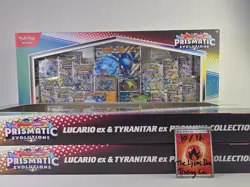 Pokemon TCG Prismatic Evolutions Lucario Ex + Tyranitar Ex Premium Collection - Image 2