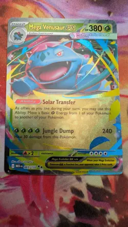 Pokemon TCG Mega Venusaur EX 3/132 Mega Evolution Holo Rare NM Double Rare - Image 1