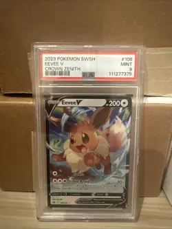 Eevee V #108 2023 Pokemon Sword And Shield Crown Zenith Crown Zenith PSA 9 - Image 1