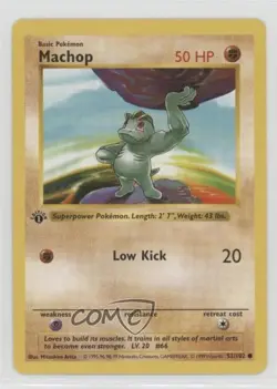 Machop Shadowless 1st Ed. Pokemon Base Set #52 1999 - Image 1