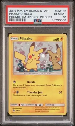 PSA 10 Pikachu Holo SM162 Black Star Promo 2019 Pokemon Team Up Card NEW CERT - Image 1