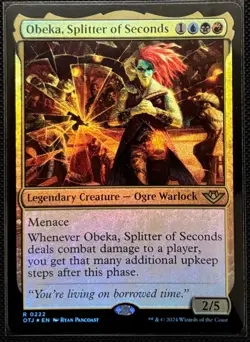 MTG Outlaws of Thunder Junction: Obeka, Splitter of Seconds NM Foil (Rare) - Image 1