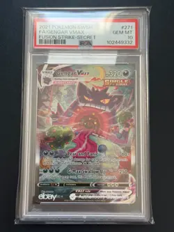 Pokemon Gengar VMAX Alternative Art Fusion Strike #271/264 GEM MINT PSA 10 - Image 1