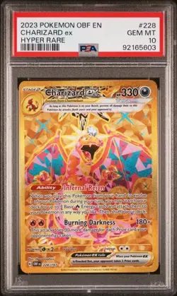Pokemon TCG Charizard ex 228/197 Obsidian Flames Hyper Rare PSA 10 - Image 1