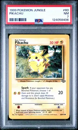 1999 POKEMON JUNGLE #60 PIKACHU PSA 7 - Image 1