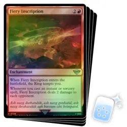 FOIL FIERY INSCRIPTION X4 The Lord Of The Rings Magic MTG MINT CARD - Image 1