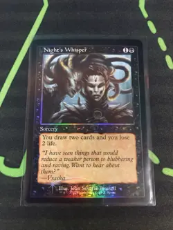 MTG Magic The Gathering Night’s Whisper Foil Retro Frame Promo Black Commander - Image 1